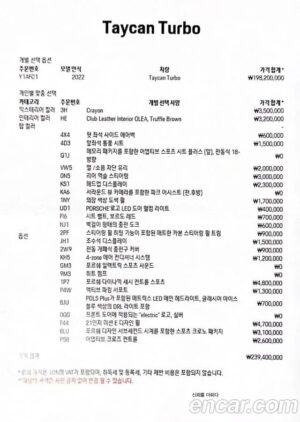 Porsche Taycan Turbo 2022 года из Южной Кореи