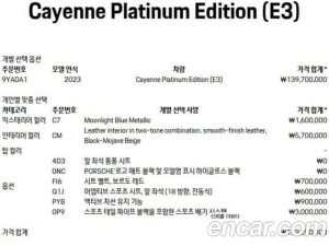 Porsche Cayenne 3.0 платина Edition 2023 года из Южной Кореи