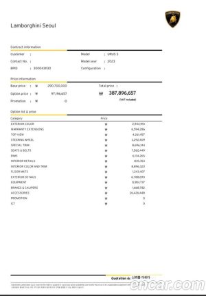 Lamborghini Urus 4.0 V8 S 2023 года из Южной Кореи